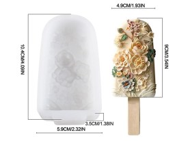 Molde silicona vela o jabon helado con flores 